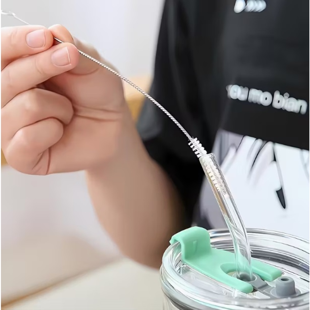 Sada 5 ks čistiacich kefiek na slamky s nerezovou rukoväťou