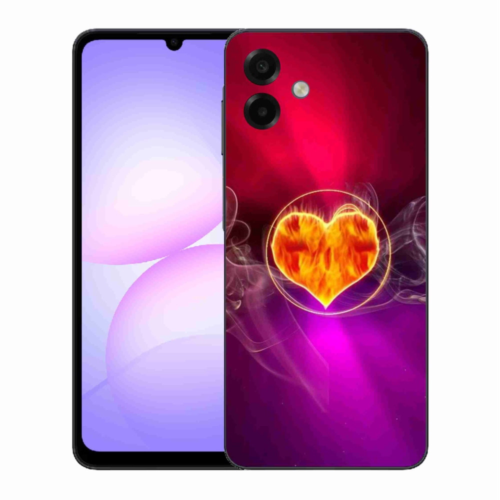 Gélový kryt mmCase na Samsung Galaxy A07 4G - ohnivé srdce