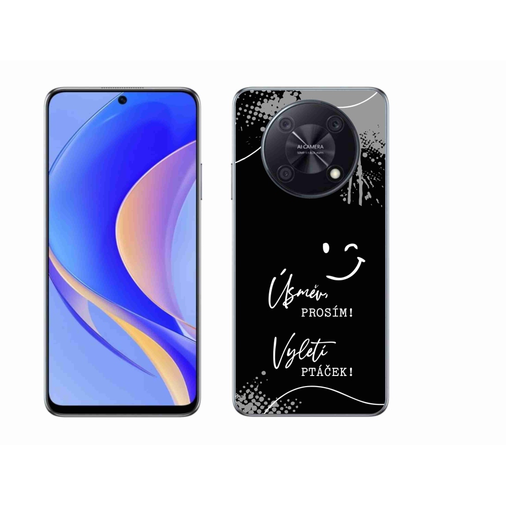 Gélový kryt mmCase na Huawei Nova Y90 - vtipný text 4 čierne pozadie