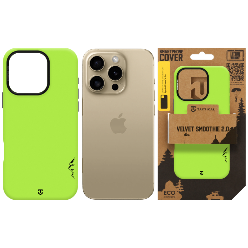 Tactical MagForce Velvet Smoothie 2.0 – puzdro pre Apple iPhone 16 Pro v farbe Avocado