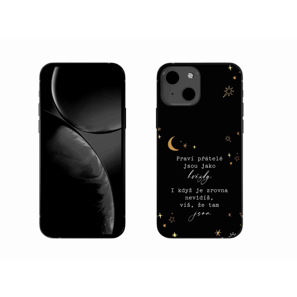 Gélový kryt mmCase na iPhone 13 6.1 - citát 6 čierne pozadie