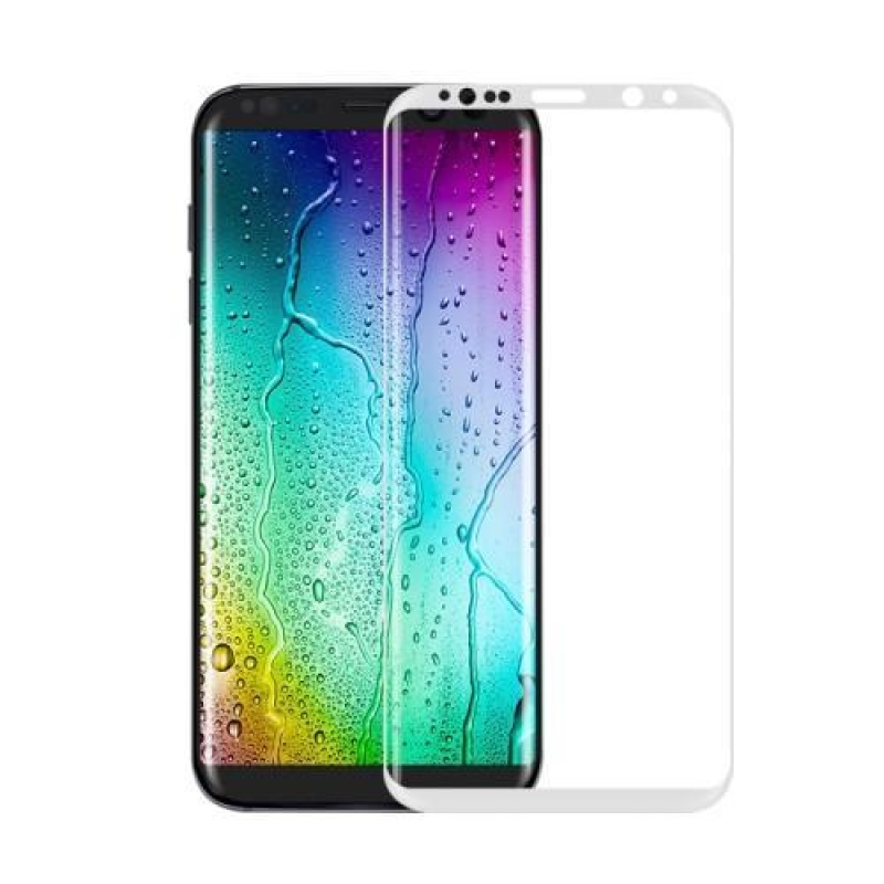 FFScreen celoplošné fixačné tvrdené sklo pre displej telefonu Samsung Galaxy S8 - biely lem