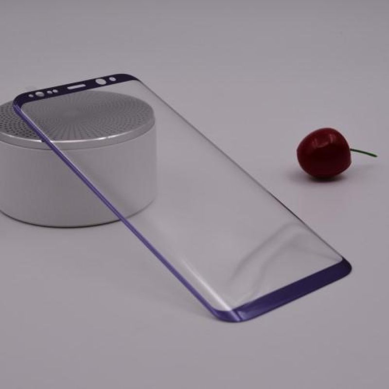 FFScreen celoplošné fixačné tvrdené sklo pre displej telefonu Samsung Galaxy S8+ - fialový lem
