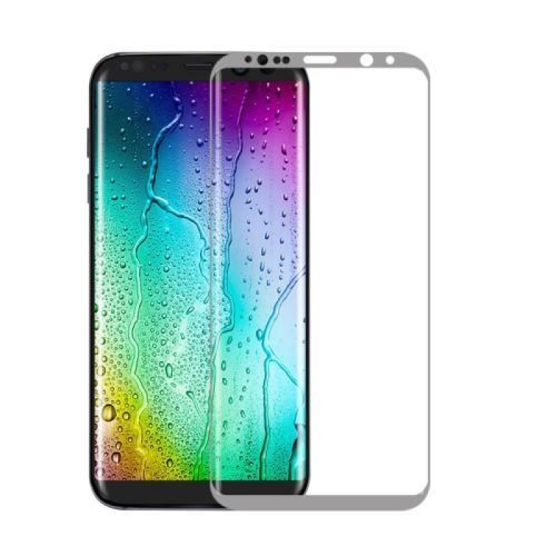 FFScreen celoplošné fixačné tvrdené sklo pre displej telefonu Samsung Galaxy S8 - strieborný lem