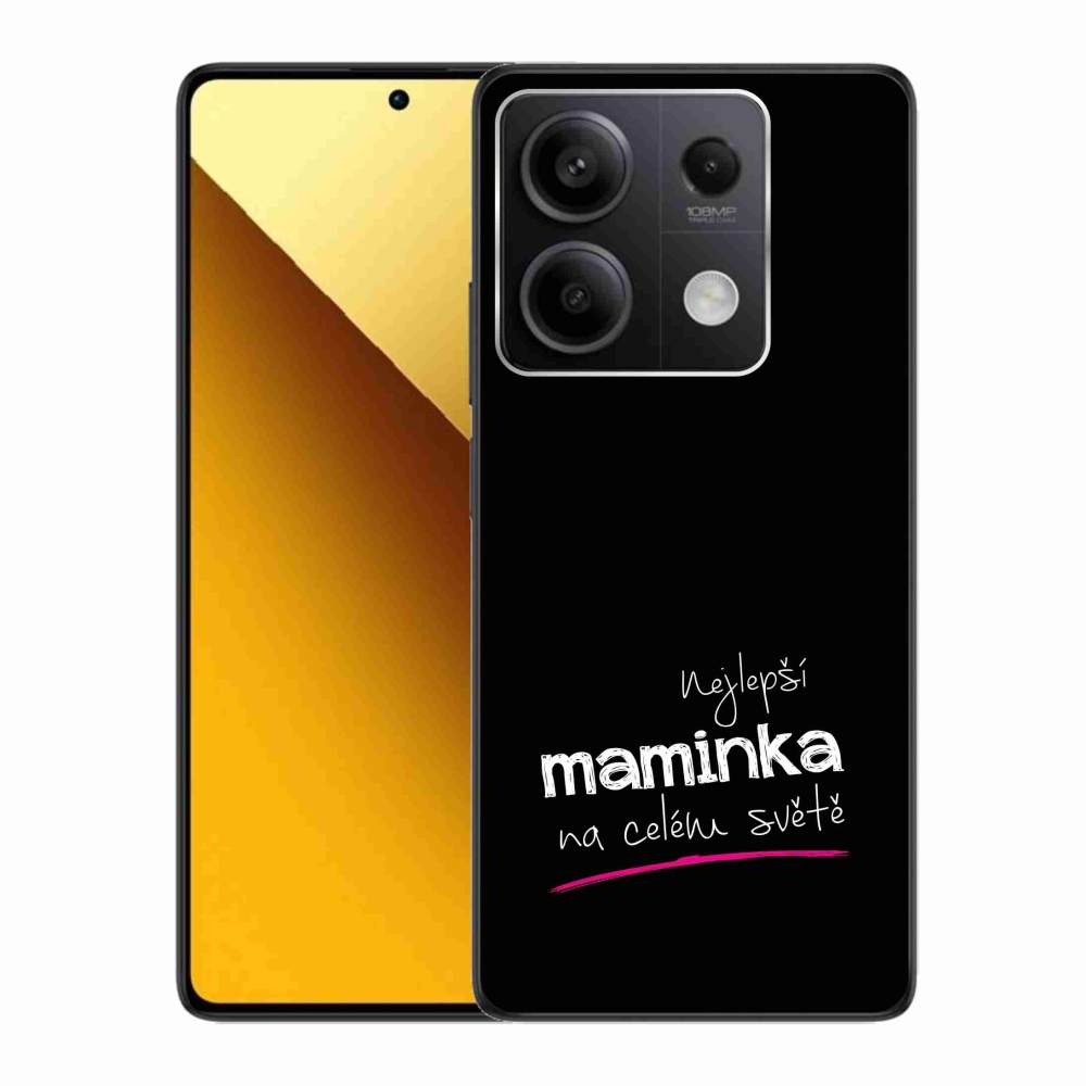 Gélový kryt mmCase na Xiaomi Redmi Note 13 5G - najlepšia mamička 4 čierne pozadie