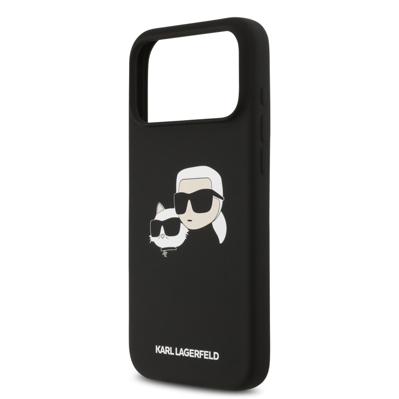 Karl Lagerfeld Liquid Silicone Double Heads MagSafe zadný kryt pre iPhone 17 Pro Max Black