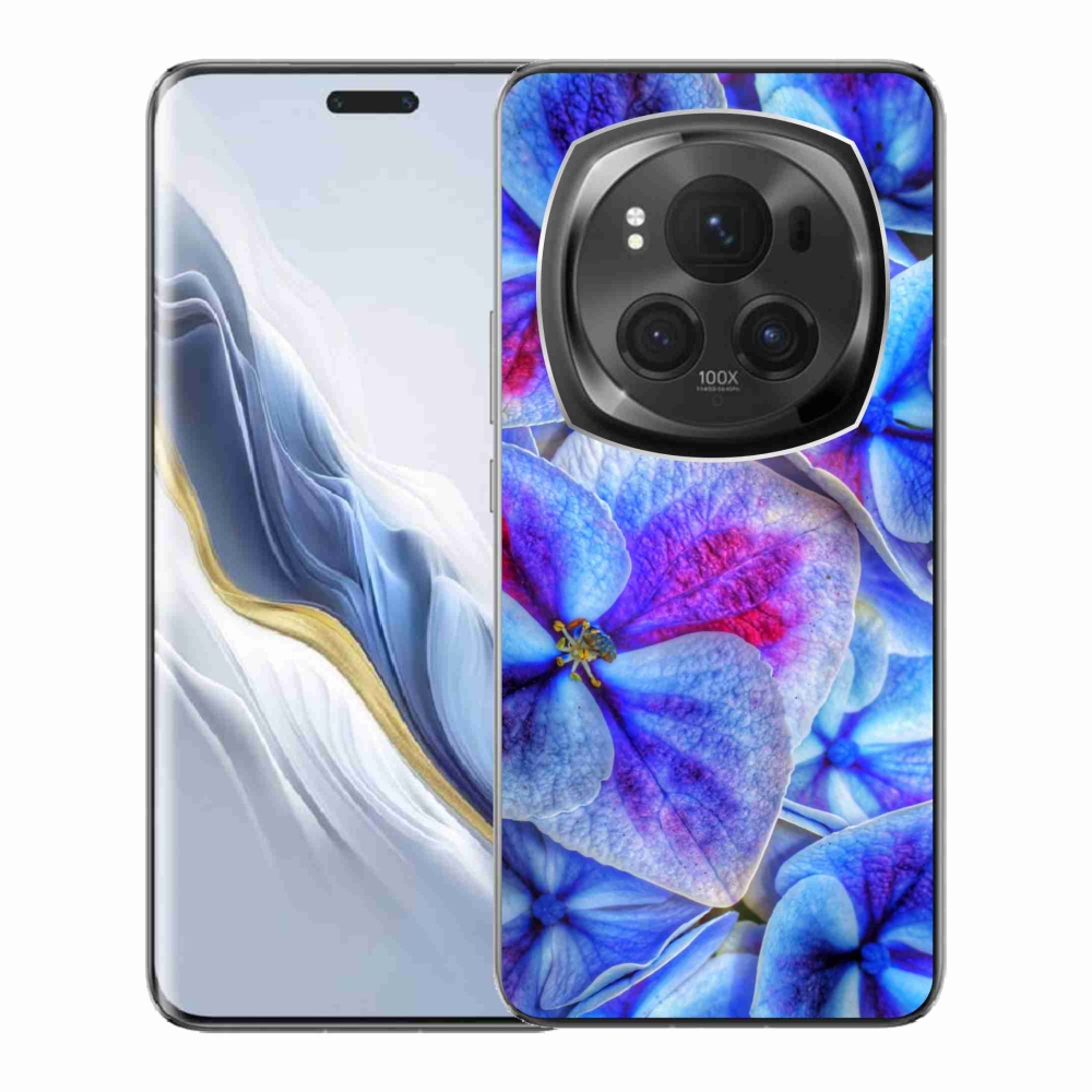 Gélový kryt mmCase na Honor Magic 6 Pro 5G - modré kvety 1