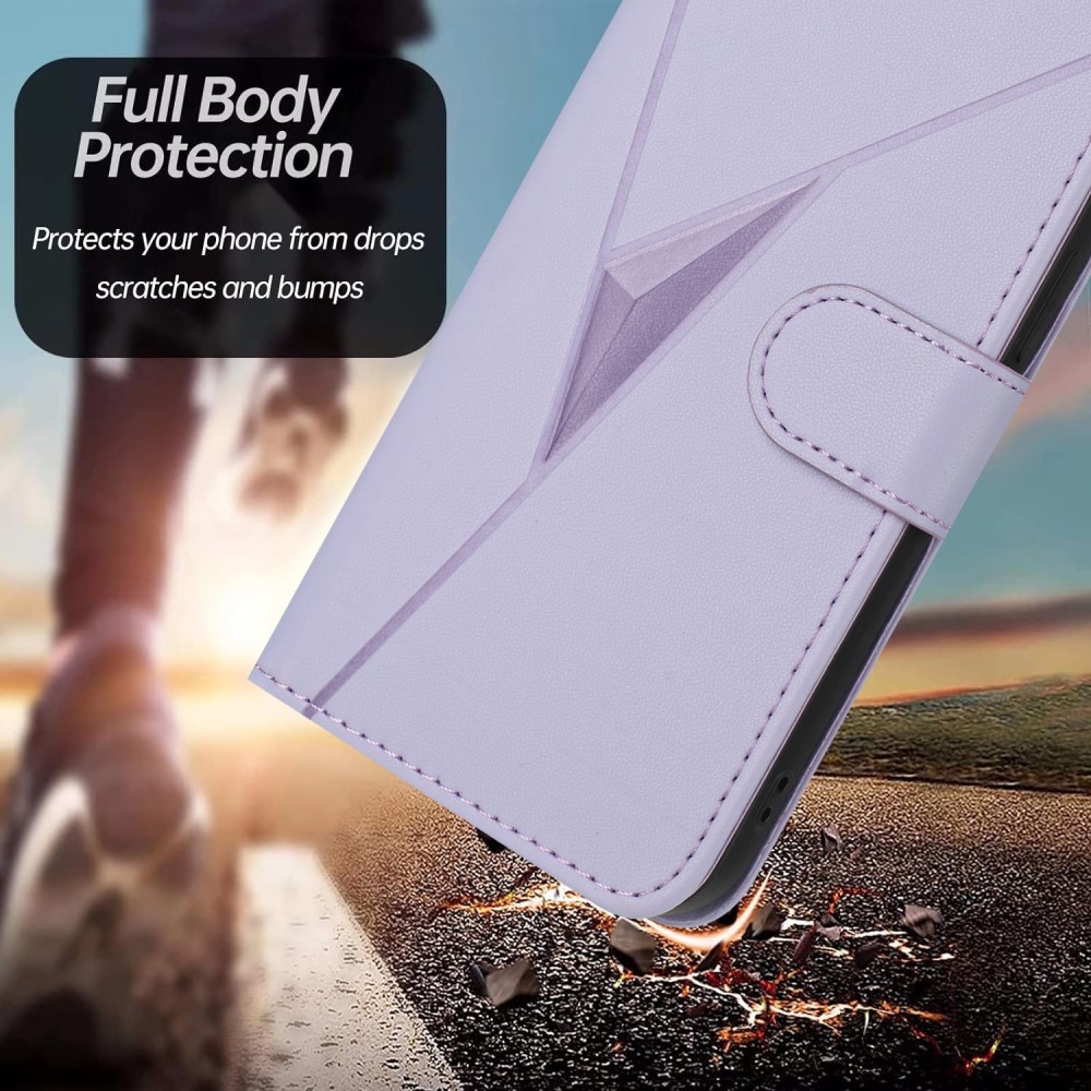 Triangles knižkové puzdro na Honor 400 Lite - svetlofialové
