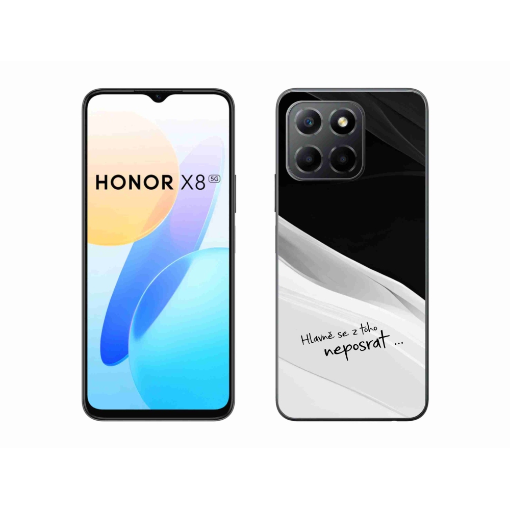 Gélový kryt mmCase na Honor X8 5G/Honor 70 Lite 5G - vtipný text 13 bieločierne pozadie