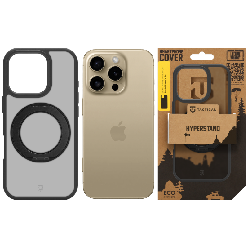 Tactical MagForce Hyperstand – puzdro pre Apple iPhone 16 Pro v farbe Asphalt