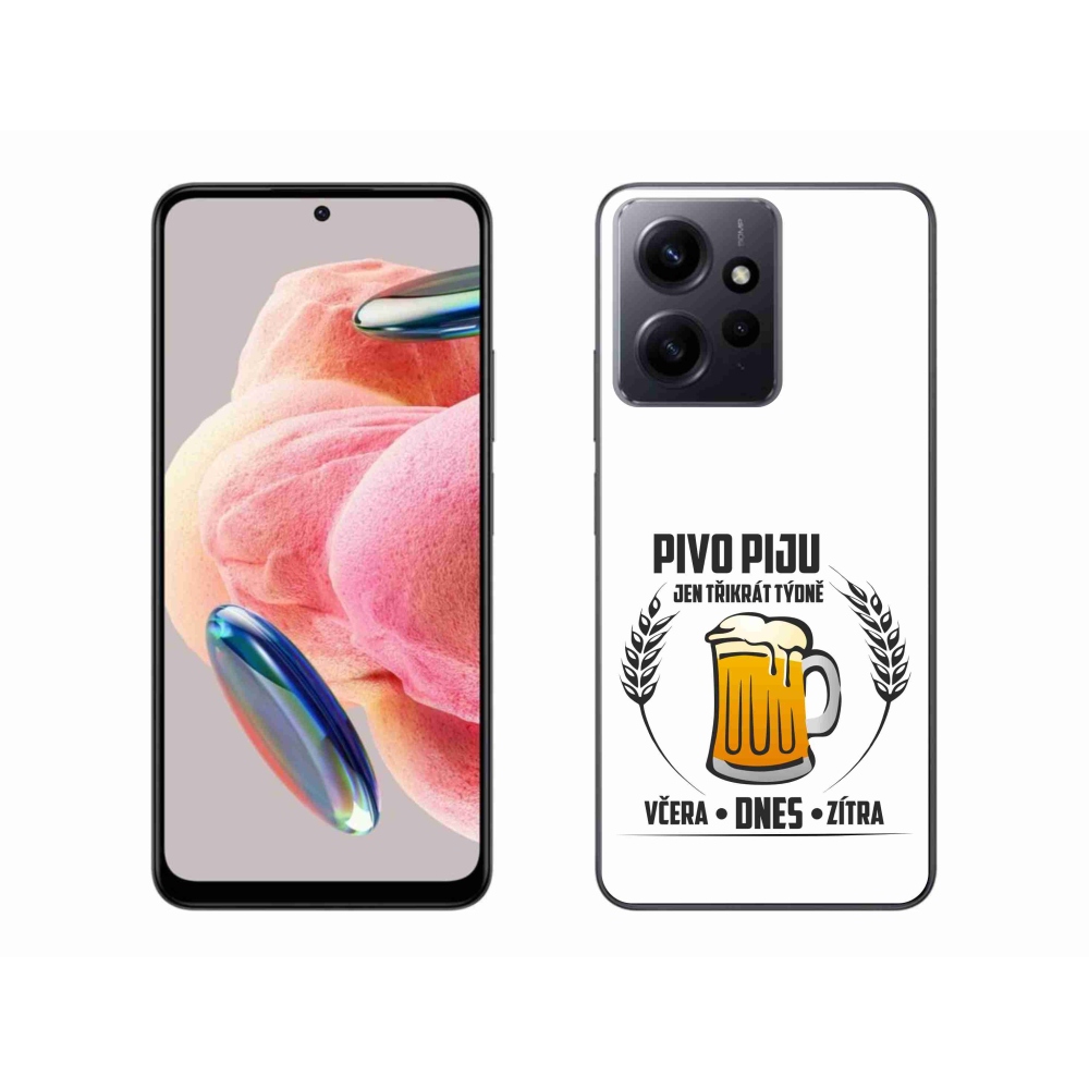 Gélový kryt mmCase na Xiaomi Redmi Note 12 4G - pivný motív biele pozadie