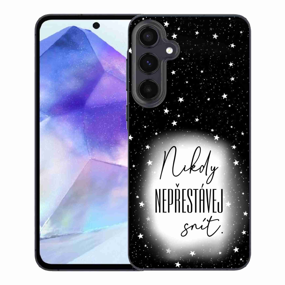 Gélový kryt mmCase na Samsung Galaxy A55 5G - citát 1 bieločierne pozadie