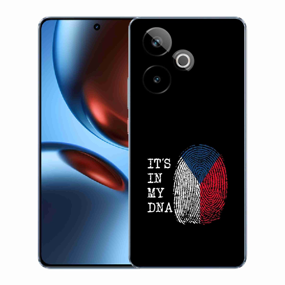 Gélový kryt mmCase na Realme GT 7 5G/GT 7T 5G - vlajka odtlačok prsta čierne pozadie