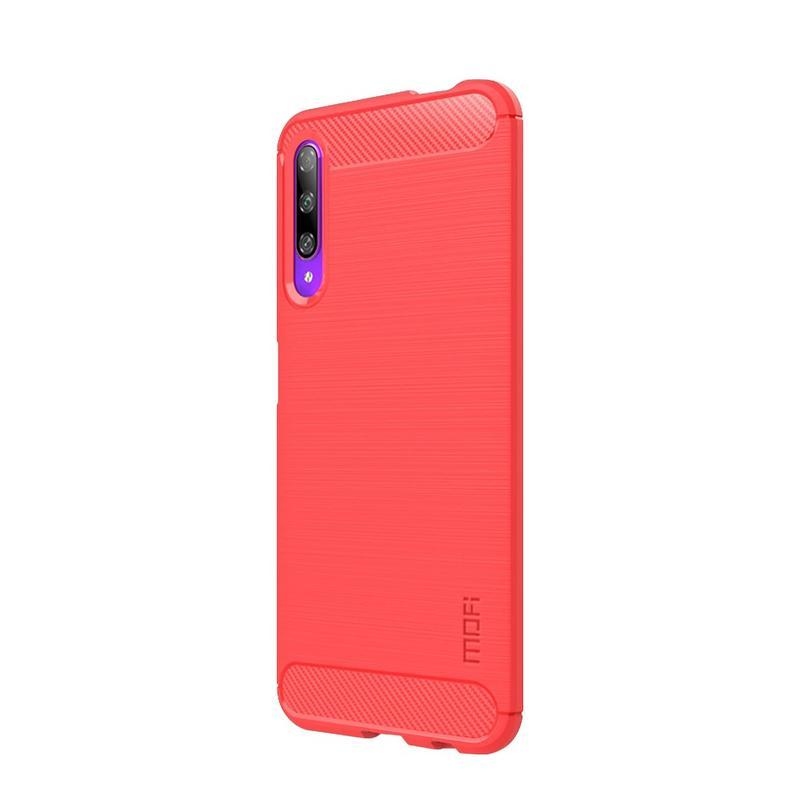 Carbon odolný gélový obal na mobil Huawei P Smart Pro (2019) / Honor 9X Pro - červený