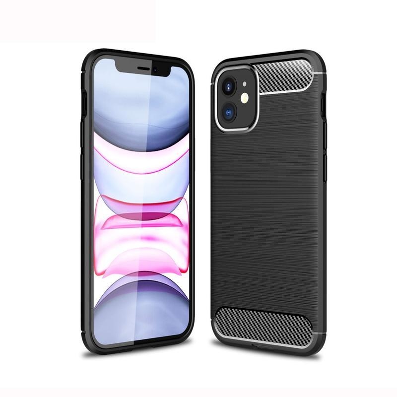 Fiber odolný gélový obal na mobil iPhone 12 mini - čierny
