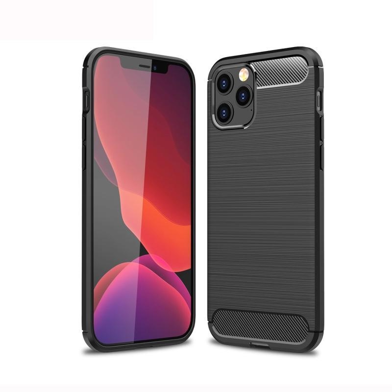 Fiber odolný gélový obal na mobil iPhone 12 Pro / 12 - čierny