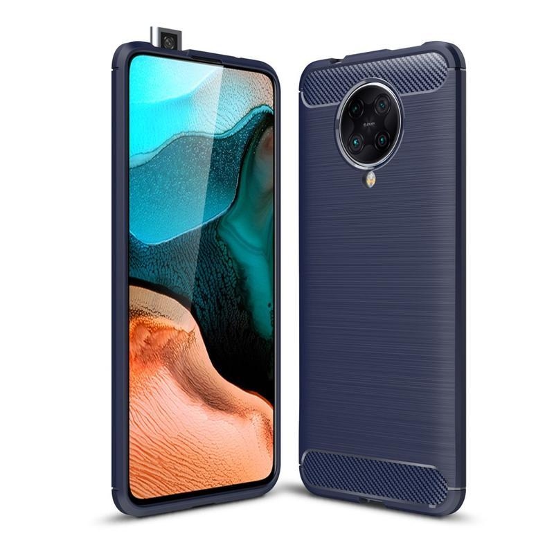 Fiber odolný gélový obal na mobil Xiaomi Poco F2 Pro - tmavomodrý