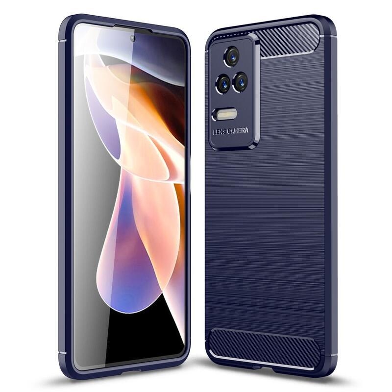 Carbon odolný gélový obal na mobil Xiaomi Poco F4 5G - modrý