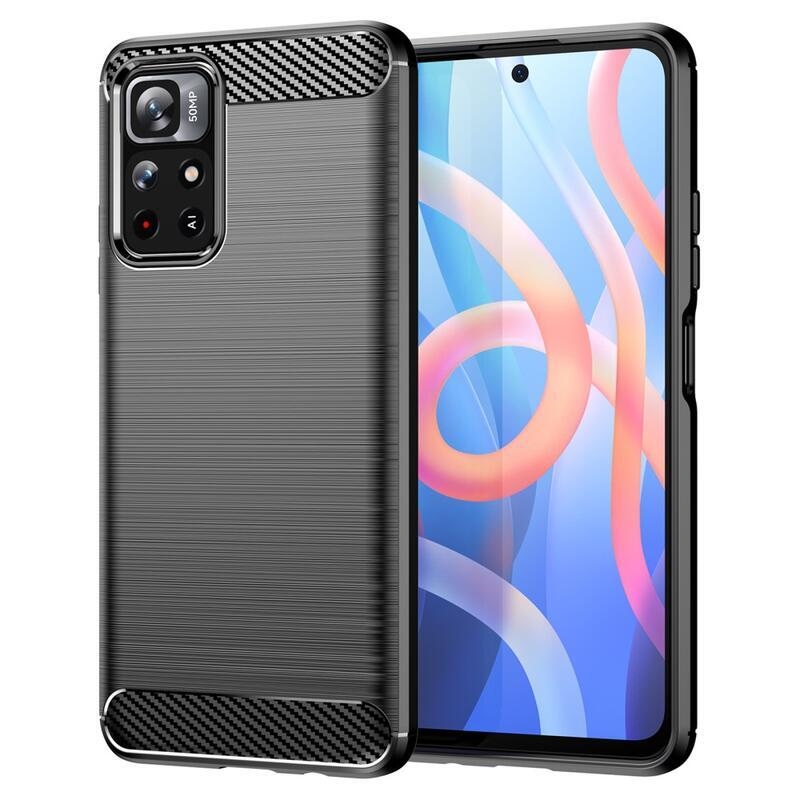 Carbon odolný gélový obal pro mobil Xiaomi Poco M4 Pro 5G/Redmi Note 11S 5G - čierny