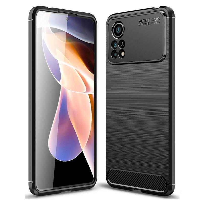 Carbon odolný gélový obal na mobil Xiaomi Poco X4 Pro 5G - čierny