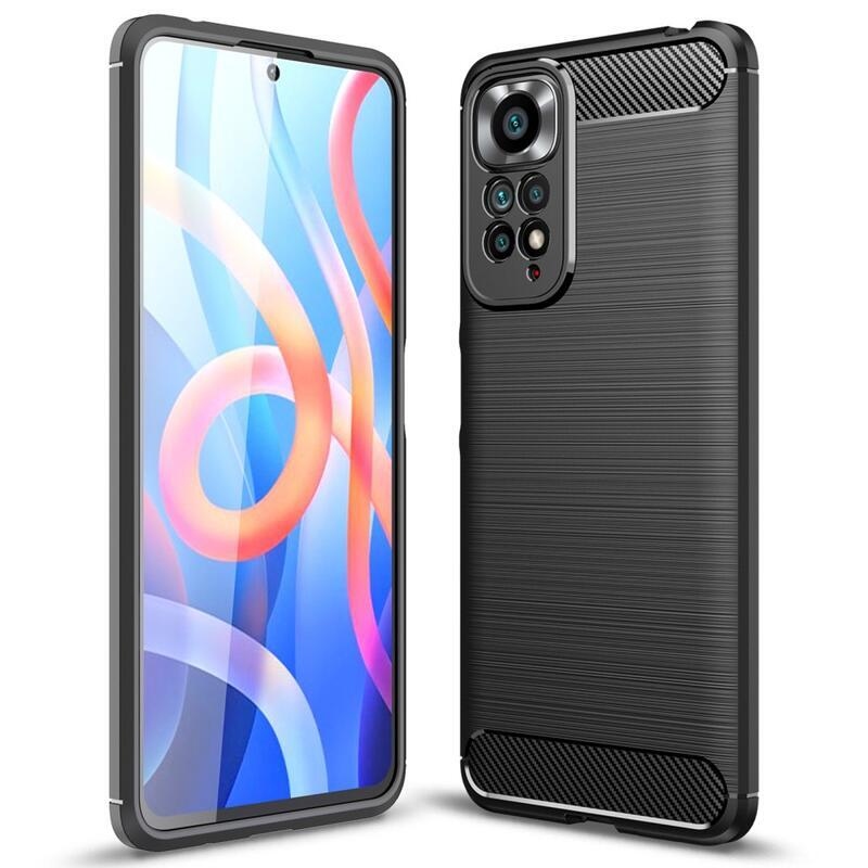 Carbon odolný gélový obal na mobil Xiaomi Redmi Note 11 4G/Note 11S 4G - čierny