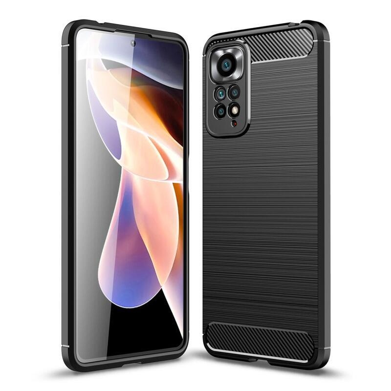 Carbon odolný gélový obal na mobil Xiaomi Redmi Note 11 Pro 4G/5G - čierny