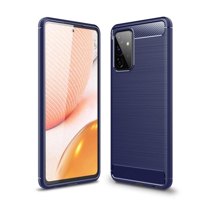 Carbon odolný gélový obal pre mobil Samsung Galaxy A72 5G / 4G - modrý