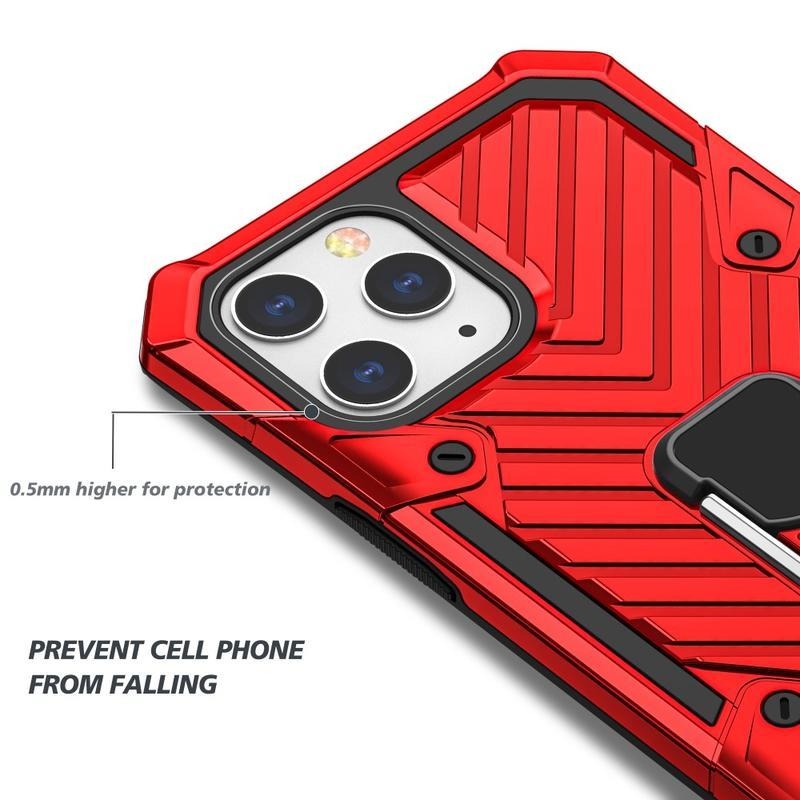Finger odolný hybridný kryt na mobil iPhone 12 mini - červený