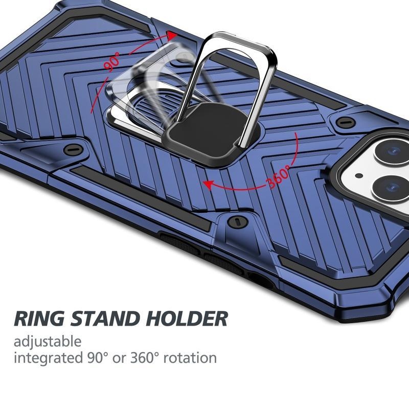 Finger odolný hybridný kryt na mobil iPhone 12 mini - modrý