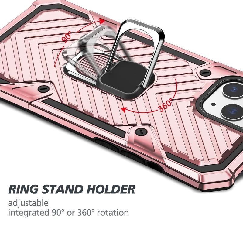 Finger odolný hybridný kryt na mobil iPhone 12 mini - ružovozlatá