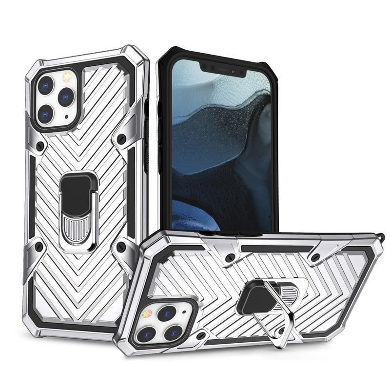Finger odolný hybridný kryt na mobil iPhone 12 mini - strieborný