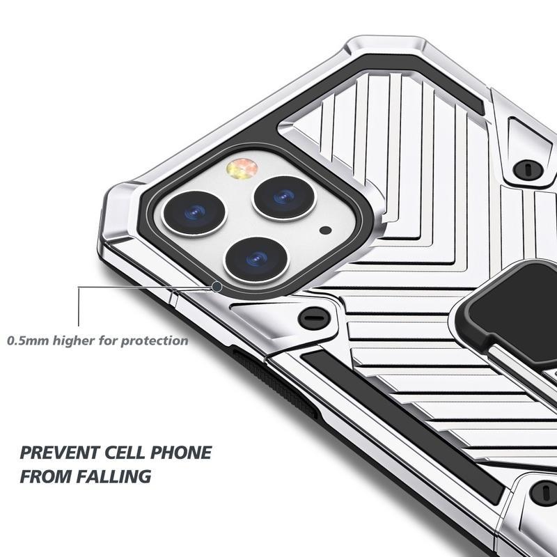 Finger odolný hybridný kryt na mobil iPhone 12 mini - strieborný