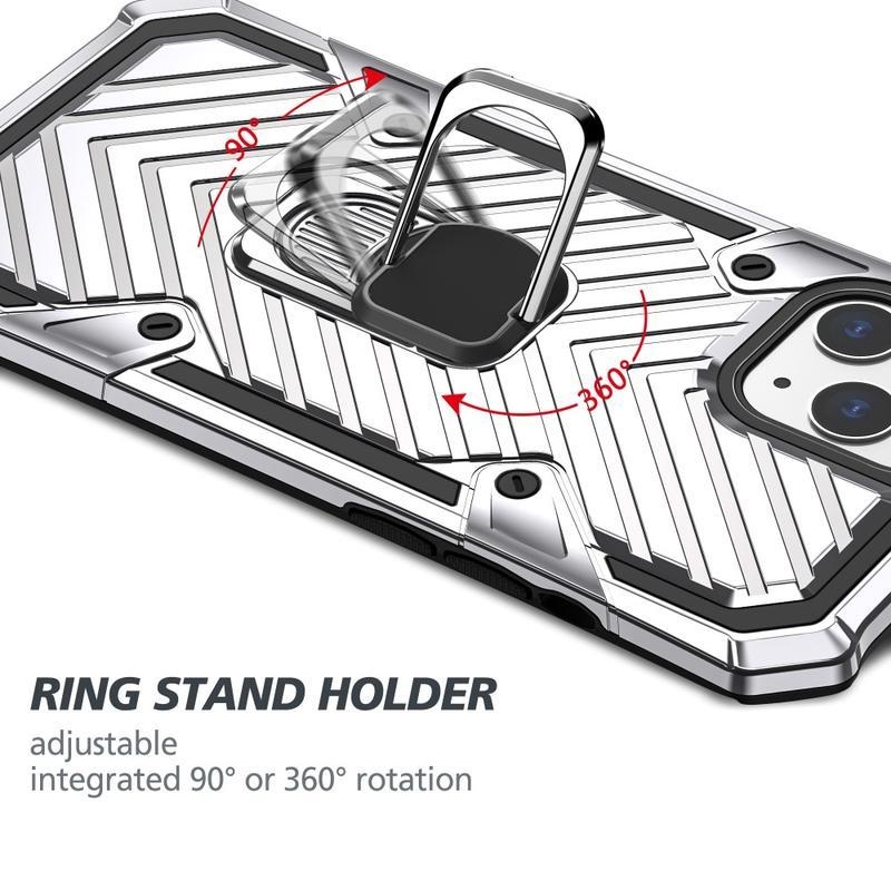 Finger odolný hybridný kryt na mobil iPhone 12 mini - strieborný