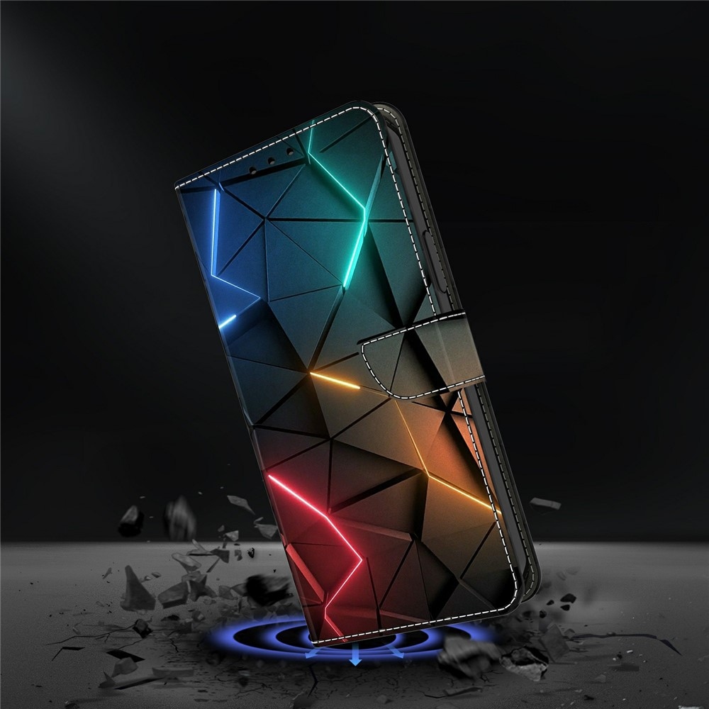 Firmly knižkové puzdro na Samsung Galaxy A37 5G - neónové trojuholníky