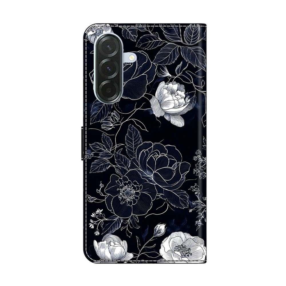 Firmly knižkové púzdro na Samsung Galaxy A57 5G - čiernobiele kvety