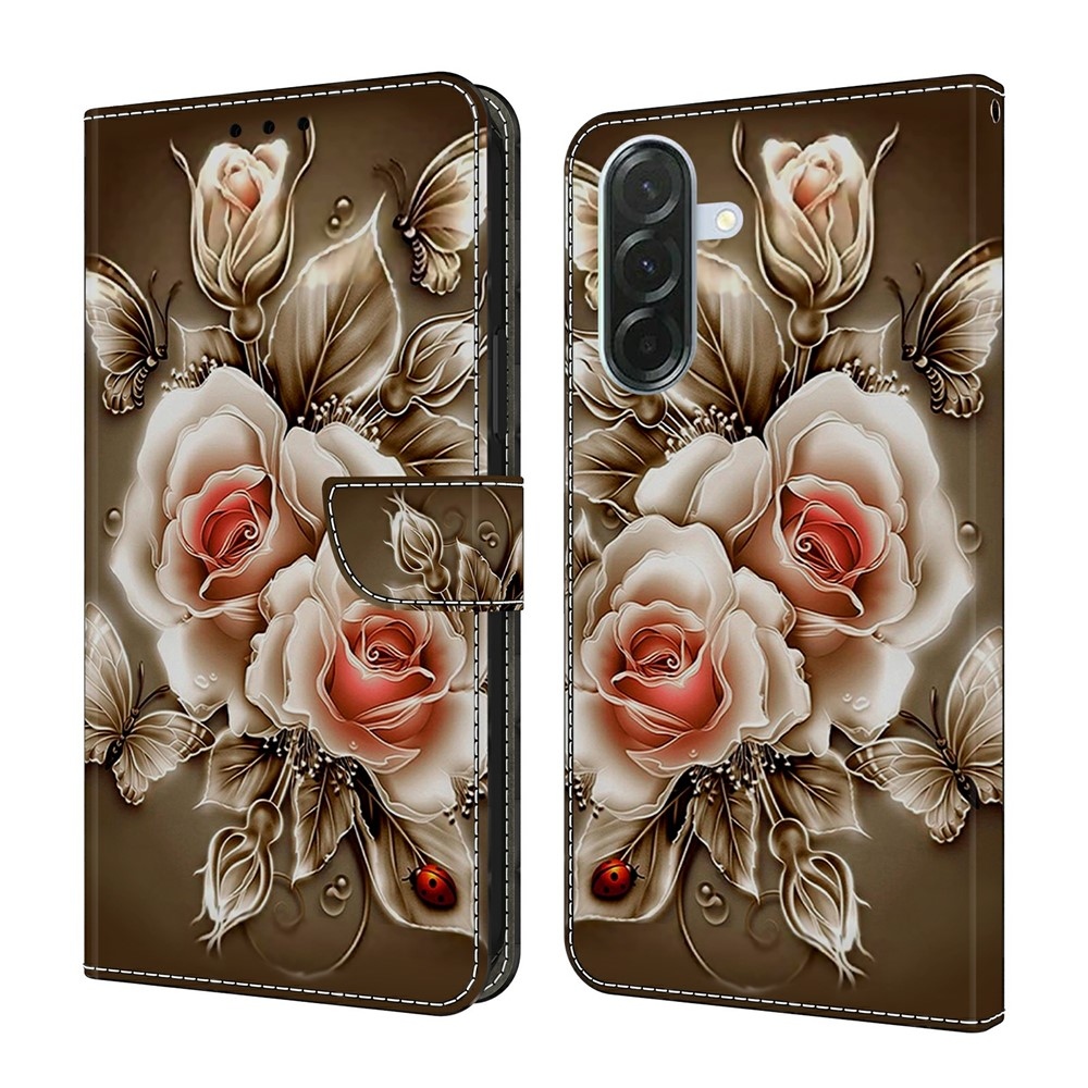 Firmly knižkové púzdro na Samsung Galaxy A57 5G - hnedé ruže