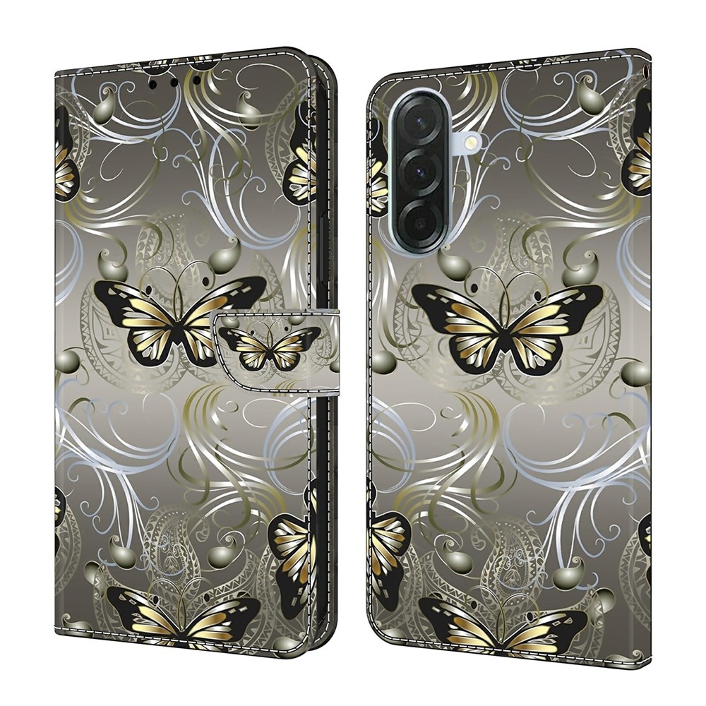 Firmly knižkové púzdro na Samsung Galaxy A57 5G - motýle s čipkami