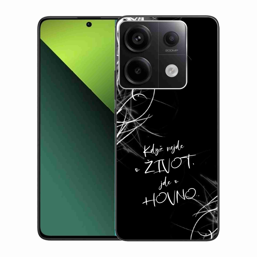 Gélový kryt mmCase na Xiaomi Redmi Note 13 Pro 5G/Poco X6 5G - vtipný text 16 čierne pozadie