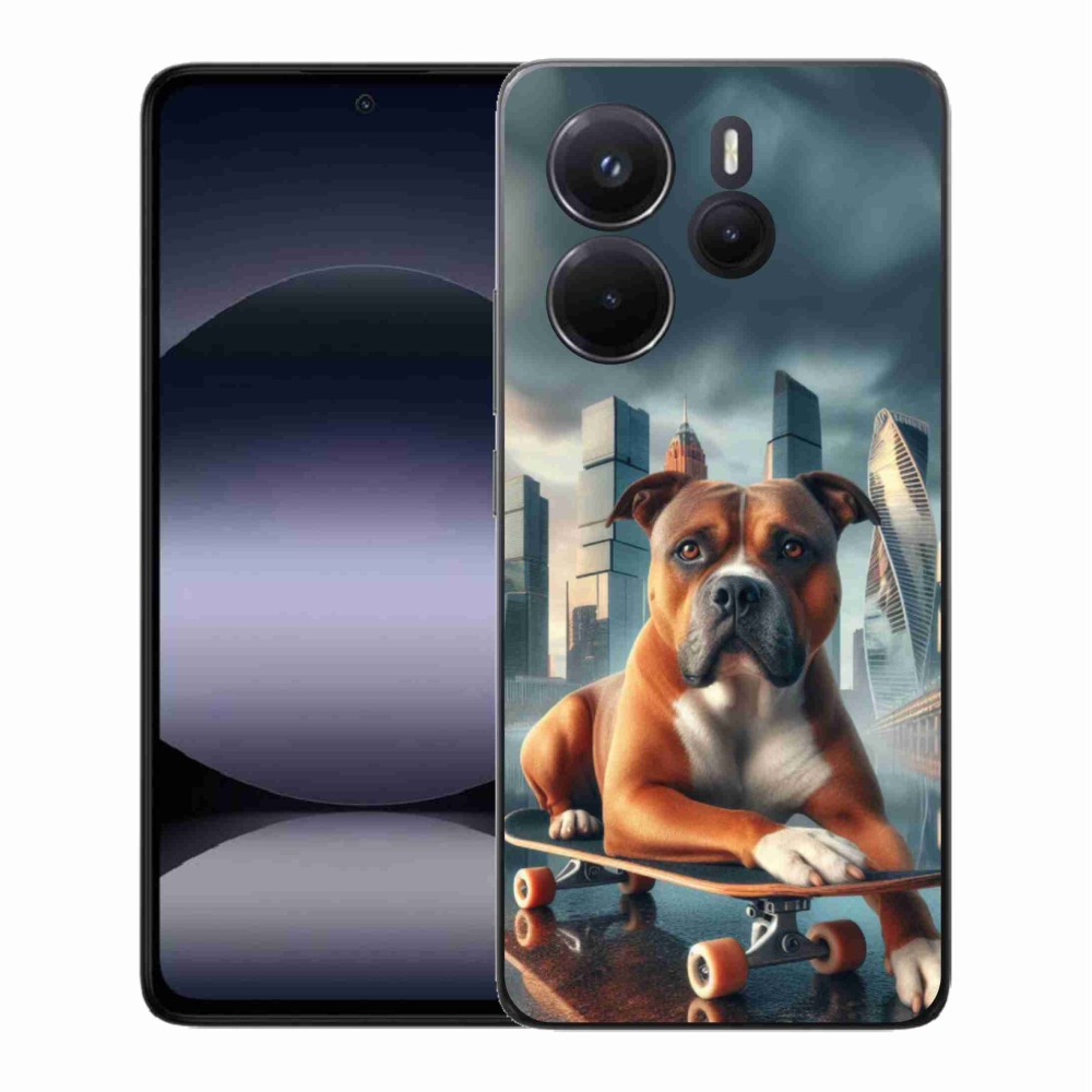 Gélový kryt mmCase na Xiaomi Redmi Note 14 - pes na skateboarde