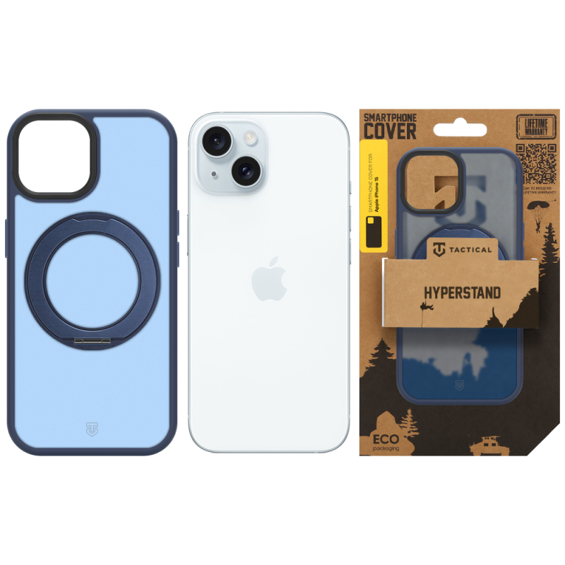 Tactical MagForce Hyperstand – puzdro pre Apple iPhone 15 v tmavomodrej farbe