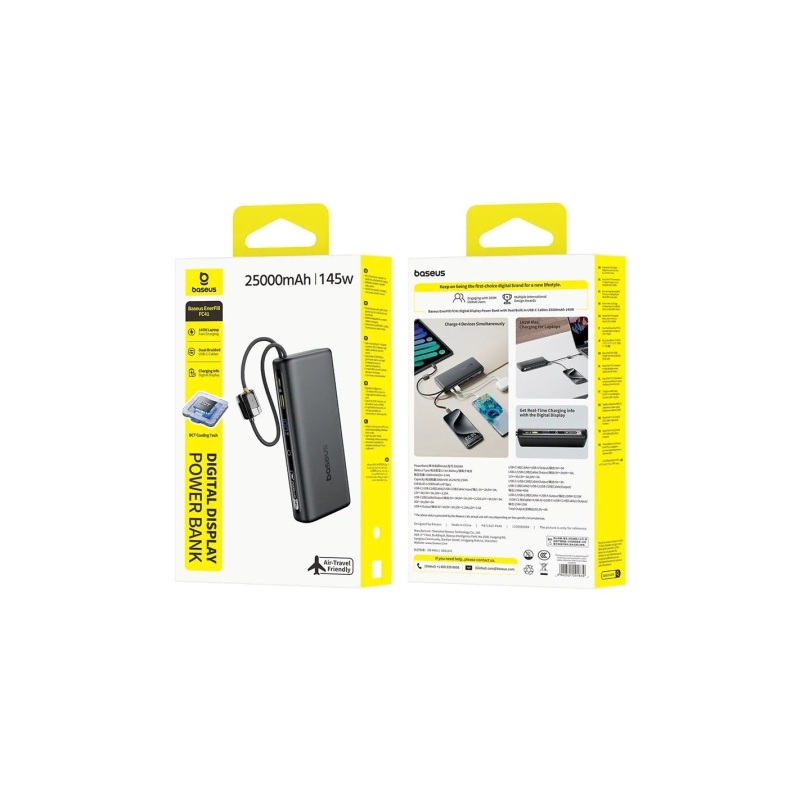 Baseus EnerFill FC41 145 W magnetická powerbanka 25 000 mAh Cosmic Black