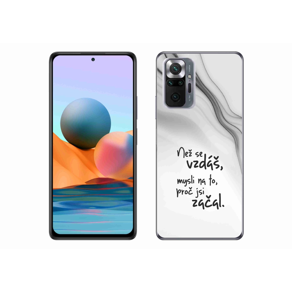 Gélový kryt mmCase na Xiaomi Redmi Note 10 Pro - citát 2 biele pozadie