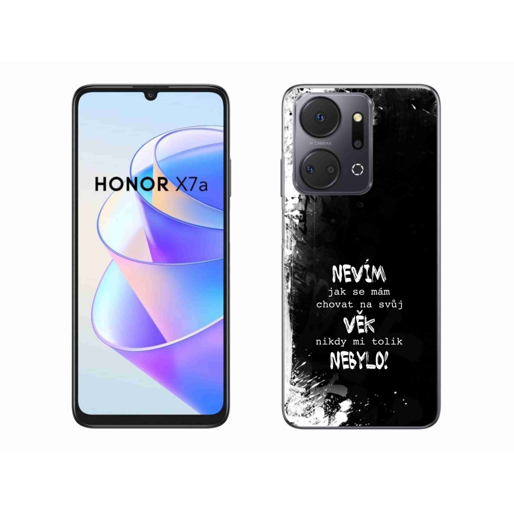 Gélový kryt mmCase na Honor X7a - vtipný text 14 čierne pozadie