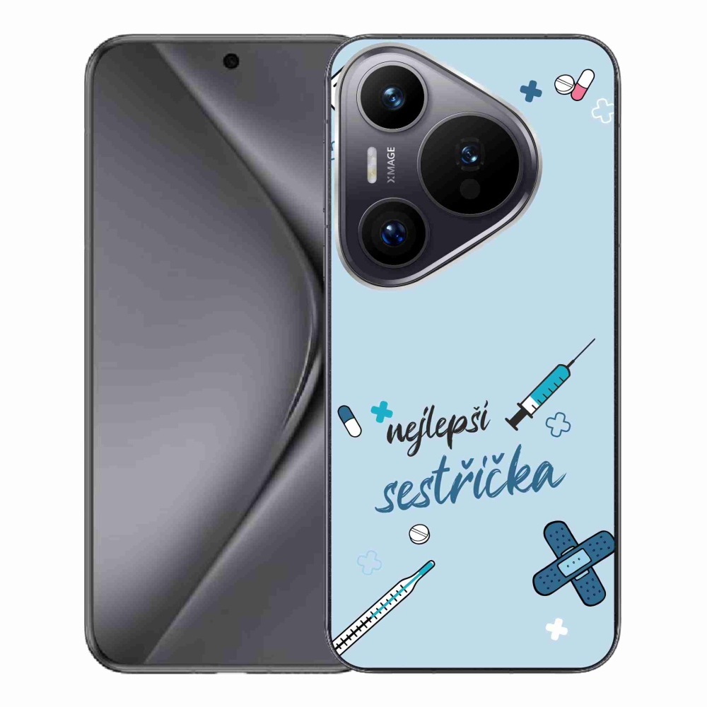 Gélový kryt mmCase na Huawei Pura 70 Pro - najlepšia sestrička modré pozadie