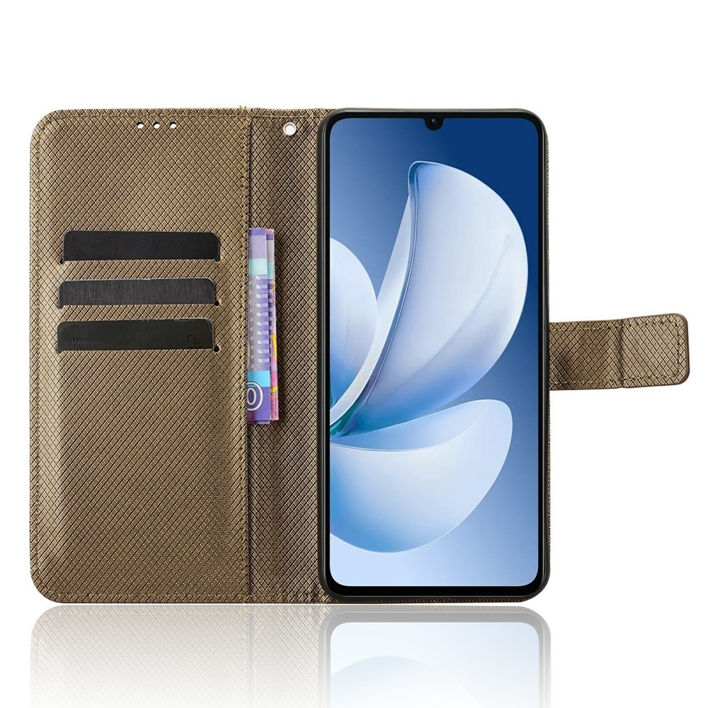 Diamond knižkové púzdro na Realme Note 70T - hnedé