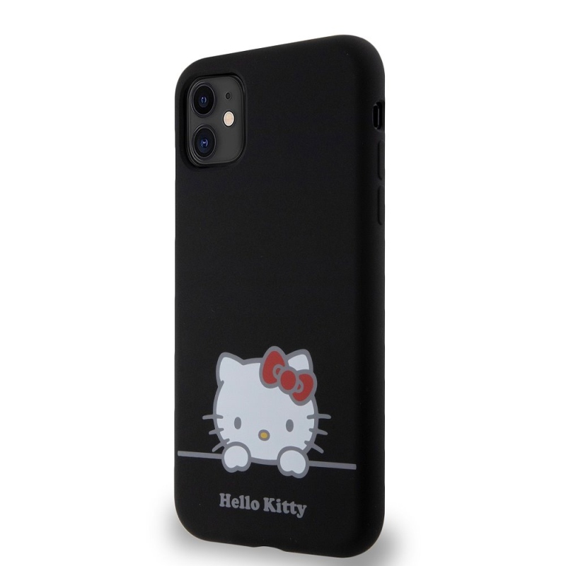 Hello Kitty Liquid Silicone Daydreaming Logo Zadný Kryt pre iPhone 11 Black