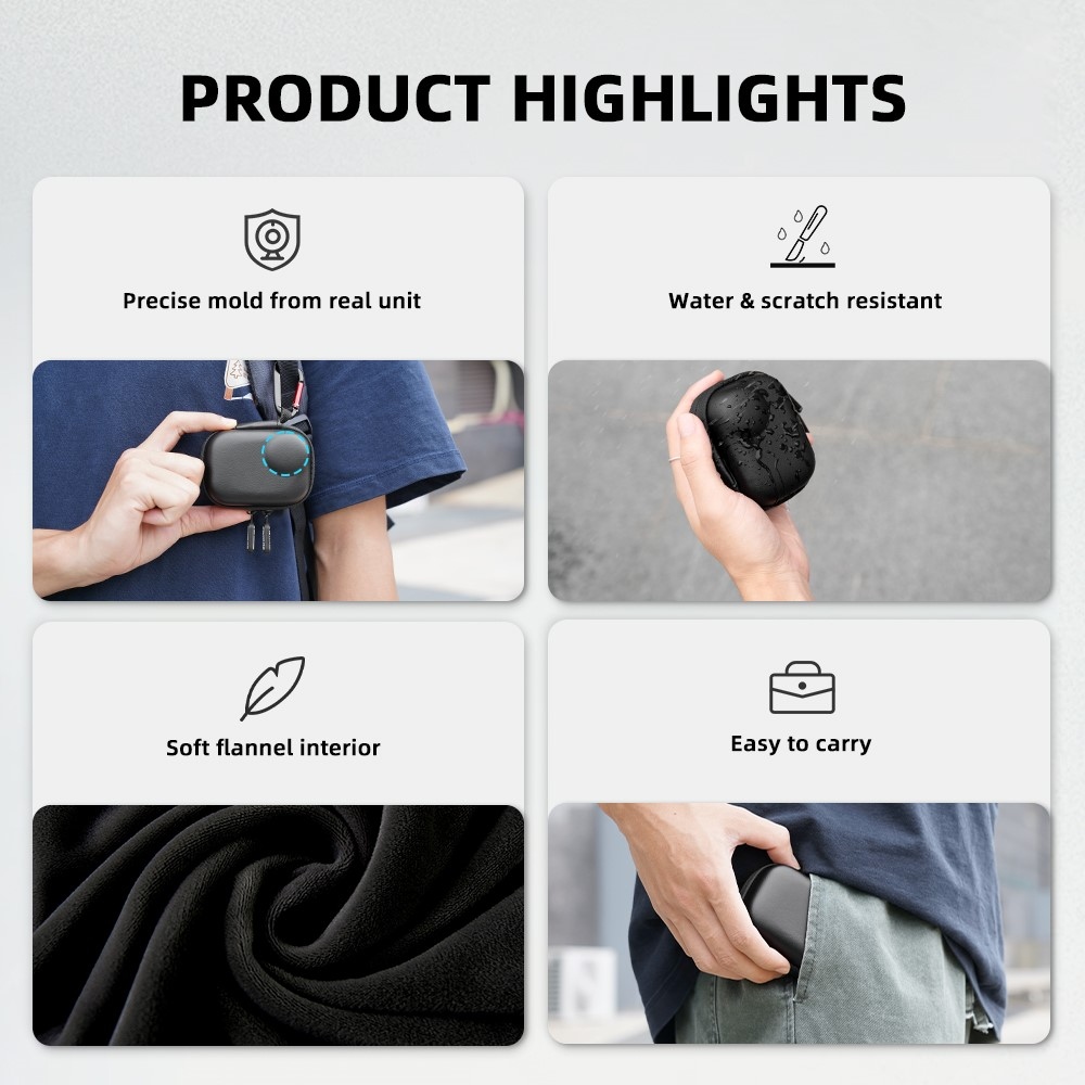 FLYMILE ochranné úložné púzdro pre Insta360 GO Ultra s karabínou