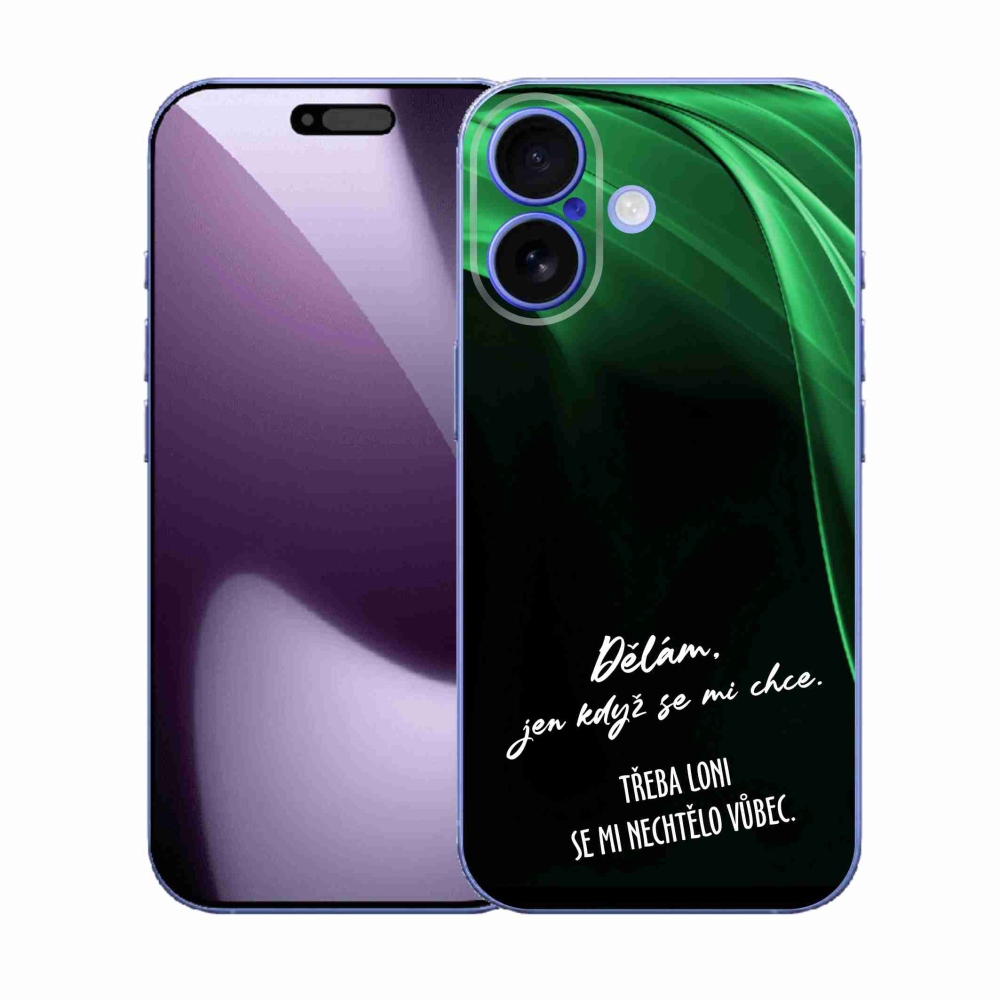 Gélový kryt mmCase na iPhone 17 - vtipný text 12 čierne pozadie