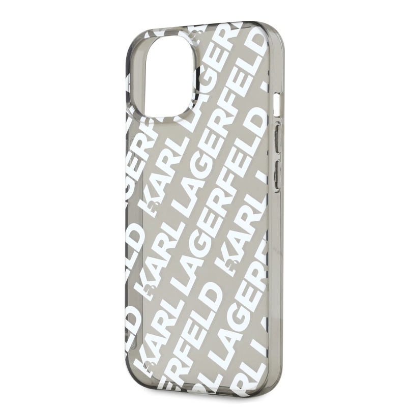 Karl Lagerfeld IML Electroplated Repeated Logo Zadný Kryt pre iPhone 15 Silver