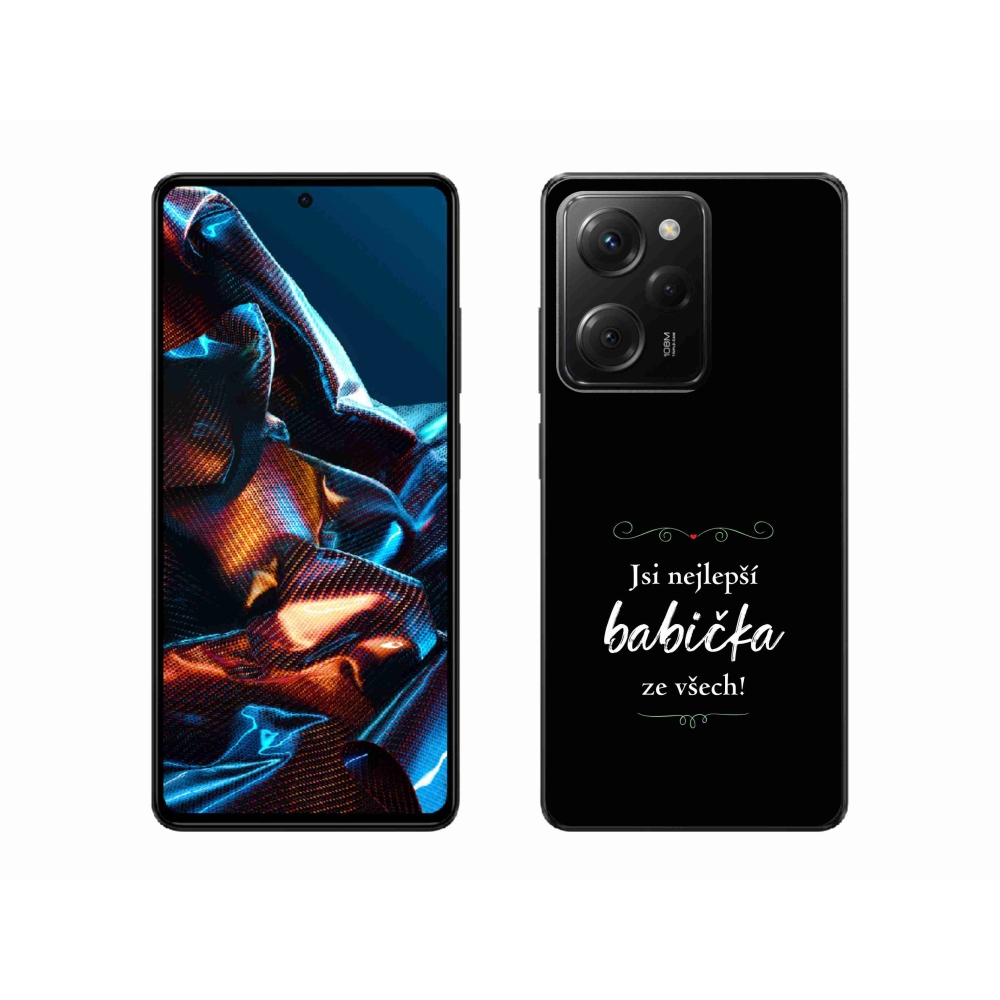 Gélový kryt mmCase na Xiaomi Poco X5 Pro 5G - najlepšia babička 2 čierne pozadie